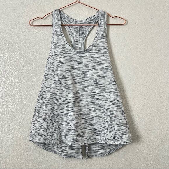 Lululemon Tie It Up Singlet Fly Away Tank Top Tiger Space Dye Black White - Picture 1 of 11